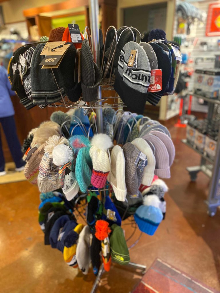 ski hats and face gear